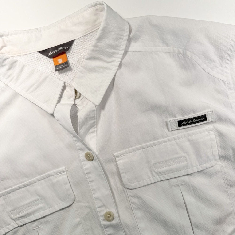 Eddie Bauer Women's Dry Fit Breathable Long Sleeve Button Up White Medium - Picture 3 of 12